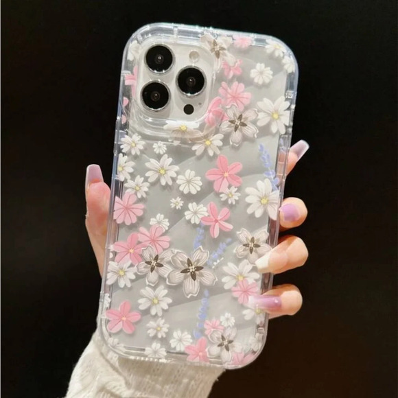 ⚠️Clearance iPhone 15/Pro/Pro Max Pink Floral Phone Case - Picture 1 of 4